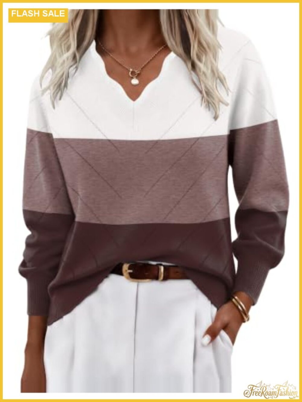 Ekouaer Women's V Neck Knit Sweater Lightweight Long Sleeve Pullover